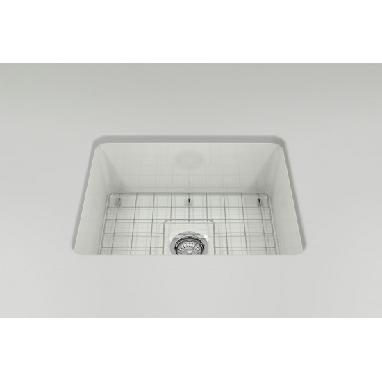 Sotto Dual-Mount Fireclay 24 in. Single Bowl Kitchen Sink in White
