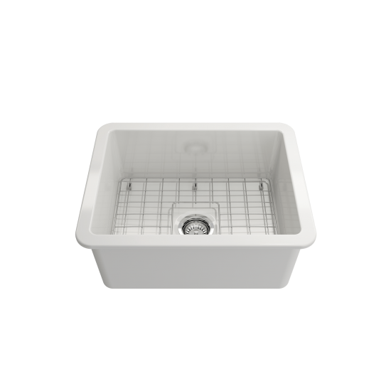 Sotto Dual-Mount Fireclay 24 in. Single Bowl Kitchen Sink in White