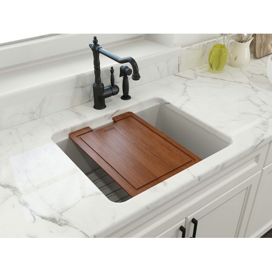 Sotto Dual-Mount Fireclay 24 in. Single Bowl Kitchen Sink in Matte White