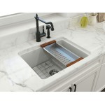 Sotto Dual-Mount Fireclay 24 in. Single Bowl Kitchen Sink in Matte White