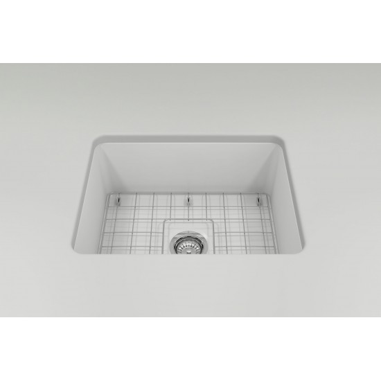 Sotto Dual-Mount Fireclay 24 in. Single Bowl Kitchen Sink in Matte White