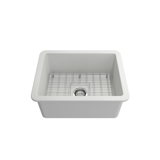 Sotto Dual-Mount Fireclay 24 in. Single Bowl Kitchen Sink in Matte White