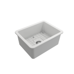 Sotto Dual-Mount Fireclay 24 in. Single Bowl Kitchen Sink in Matte White