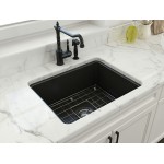 Sotto Dual-Mount Fireclay 24 in. Single Bowl Kitchen Sink in Matte Black