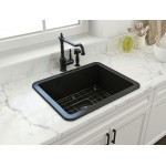 Sotto Dual-Mount Fireclay 24 in. Single Bowl Kitchen Sink in Matte Black