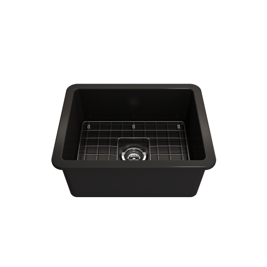 Sotto Dual-Mount Fireclay 24 in. Single Bowl Kitchen Sink in Matte Black