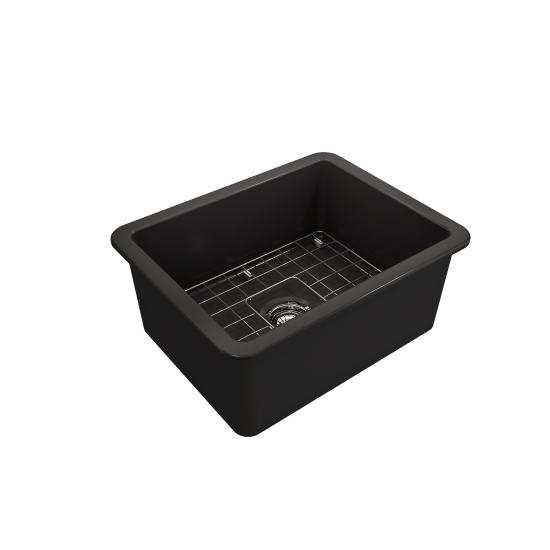 Sotto Dual-Mount Fireclay 24 in. Single Bowl Kitchen Sink in Matte Black