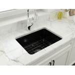 Sotto Dual-Mount Fireclay 24 in. Single Bowl Kitchen Sink in Black