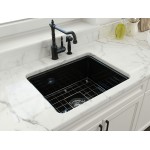 Sotto Dual-Mount Fireclay 24 in. Single Bowl Kitchen Sink in Black