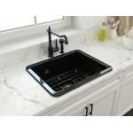 Sotto Dual-Mount Fireclay 24 in. Single Bowl Kitchen Sink in Black