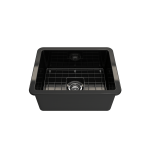 Sotto Dual-Mount Fireclay 24 in. Single Bowl Kitchen Sink in Black