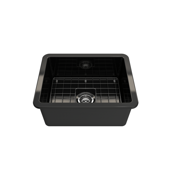 Sotto Dual-Mount Fireclay 24 in. Single Bowl Kitchen Sink in Black