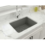 Sotto Dual-Mount Fireclay 24 in. Single Bowl Kitchen Sink in Matte Gray