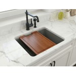 Sotto Dual-Mount Fireclay 24 in. Single Bowl Kitchen Sink in Matte Gray