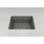 Sotto Dual-Mount Fireclay 24 in. Single Bowl Kitchen Sink in Matte Gray