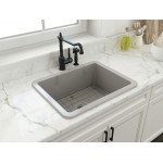 Sotto Dual-Mount Fireclay 24 in. Single Bowl Kitchen Sink in Matte Gray