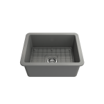 Sotto Dual-Mount Fireclay 24 in. Single Bowl Kitchen Sink in Matte Gray