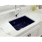 Sotto Dual-Mount Fireclay 24 in. Single Bowl Kitchen Sink in Sapphire Blue