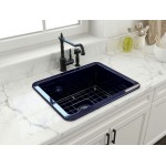 Sotto Dual-Mount Fireclay 24 in. Single Bowl Kitchen Sink in Sapphire Blue