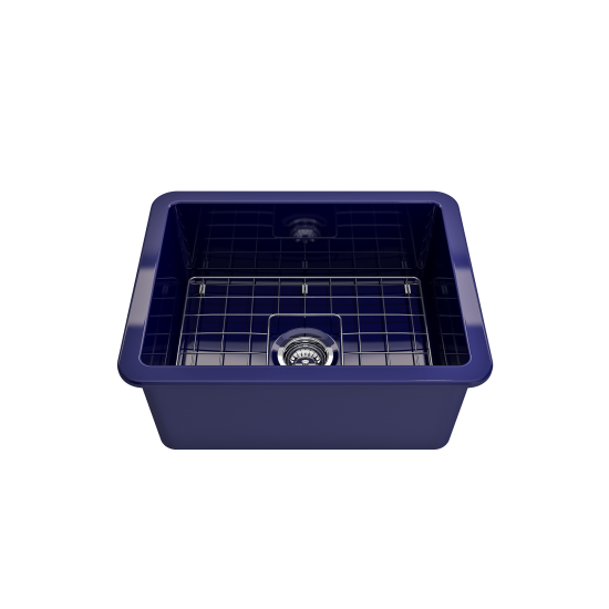 Sotto Dual-Mount Fireclay 24 in. Single Bowl Kitchen Sink in Sapphire Blue