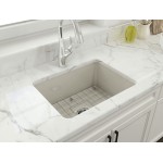 Sotto Dual-Mount Fireclay 24 in. Single Bowl Kitchen Sink in Biscuit