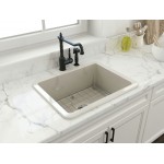 Sotto Dual-Mount Fireclay 24 in. Single Bowl Kitchen Sink in Biscuit
