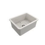 Sotto Dual-Mount Fireclay 24 in. Single Bowl Kitchen Sink in Biscuit