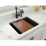 Sotto Dual-Mount Fireclay 24 in. Single Bowl Kitchen Sink in Matte Brown