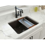 Sotto Dual-Mount Fireclay 24 in. Single Bowl Kitchen Sink in Matte Brown