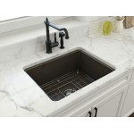 Sotto Dual-Mount Fireclay 24 in. Single Bowl Kitchen Sink in Matte Brown