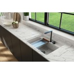 Baveno Uno Dual-Mount with Workstation Fireclay 27 in. Single Bowl in White