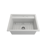 Baveno Uno Dual-Mount with Workstation Fireclay 27 in. in Matte White