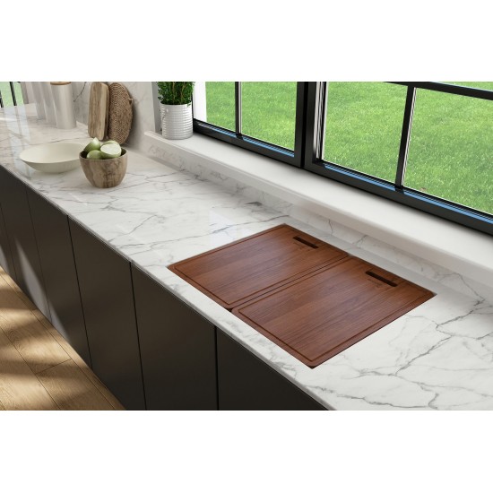 Baveno Uno Dual-Mount with Workstation Fireclay 27 in. in Matte Black