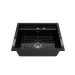 Baveno Uno Dual-Mount with Workstation Fireclay 27 in. in Black
