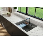 Baveno Uno Dual-Mount with Workstation Fireclay 27 in. in Matte Gray