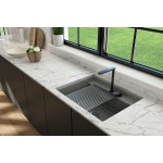 Baveno Uno Dual-Mount with Workstation Fireclay 27 in. in Matte Gray