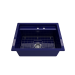 Baveno Uno Dual-Mount with Workstation Fireclay 27 in. in Sapphire Blue