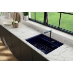 Baveno Uno Dual-Mount with Workstation Fireclay 27 in. in Sapphire Blue