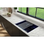 Baveno Uno Dual-Mount with Workstation Fireclay 27 in. in Sapphire Blue