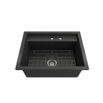 Baveno Uno Dual-Mount with Workstation Fireclay 27 in. in Matte Dark Gray