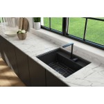 Baveno Uno Dual-Mount with Workstation Fireclay 27 in. in Matte Dark Gray