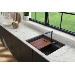 Baveno Uno Dual-Mount with Workstation Fireclay 27 in. in Matte Dark Gray