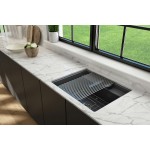 Baveno Uno Dual-Mount with Workstation Fireclay 27 in. in Matte Dark Gray