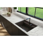 Baveno Uno Dual-Mount with Workstation Fireclay 27 in. in Matte Brown