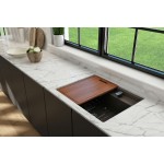 Baveno Uno Dual-Mount with Workstation Fireclay 27 in. in Matte Brown