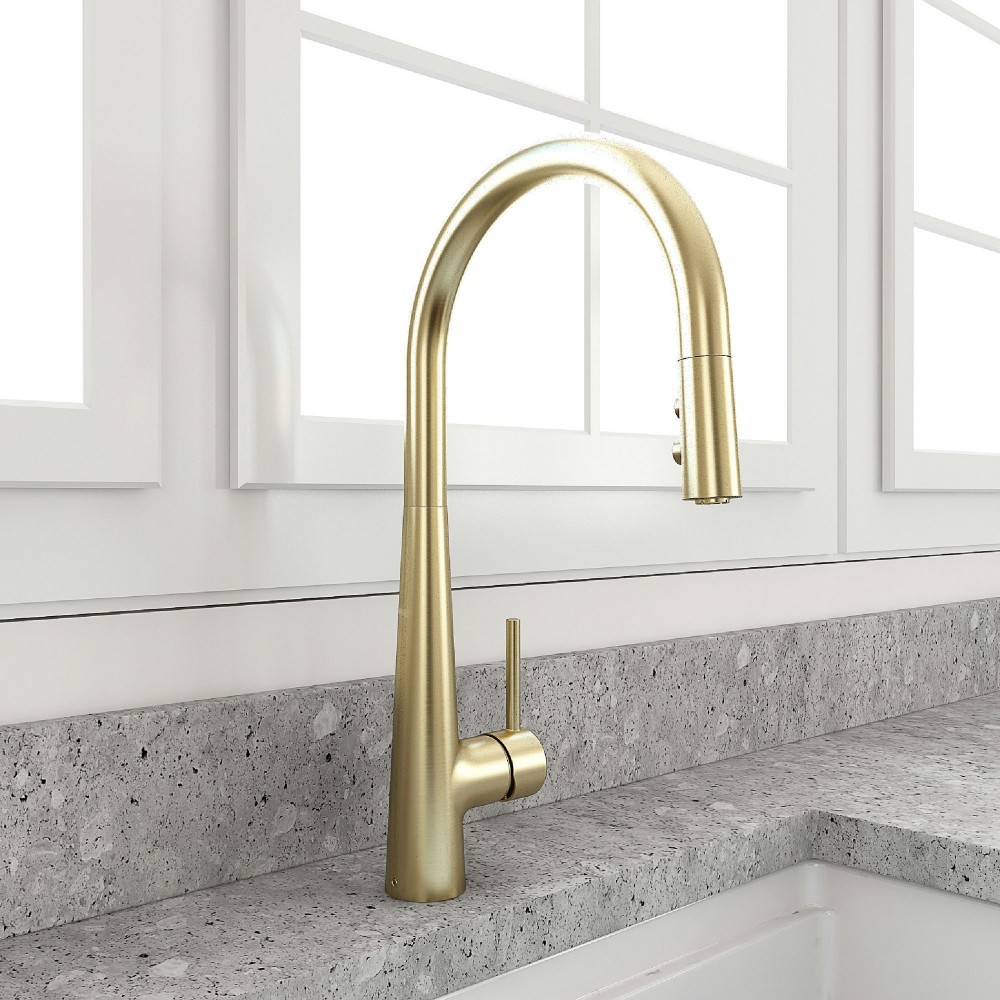 Lugano 2.0 Pull-Down Kitchen Faucet in Brushed Gold