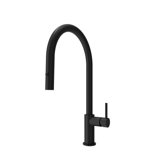 Baveno Duo Pull-Down Kitchen Faucet in Matte Black