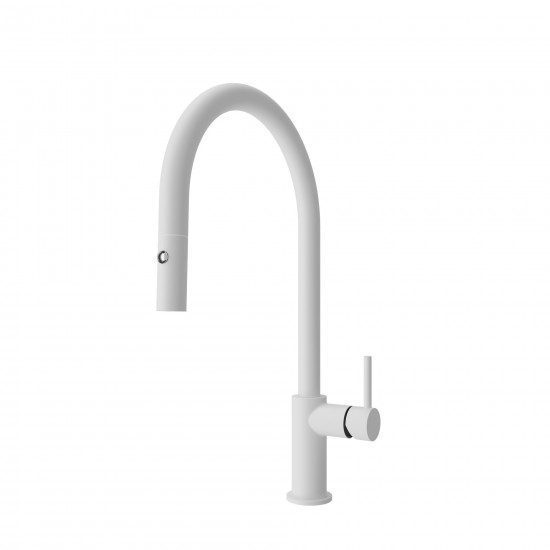 Baveno Duo Pull-Down Kitchen Faucet in Matte White