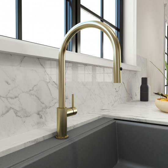 Baveno Duo Pull-Down Kitchen Faucet in Brushed Gold