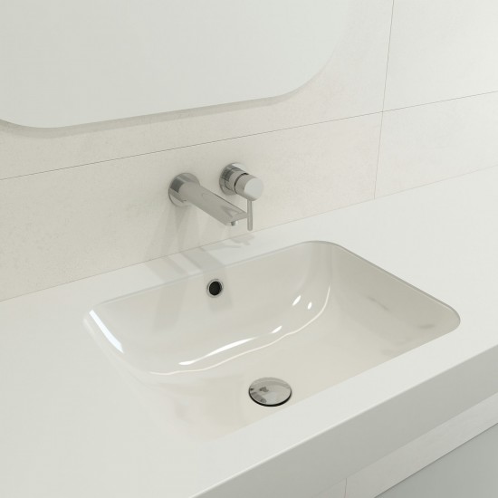 Scala Undermount Sink Fireclay 21.75 in. with Overflow in White